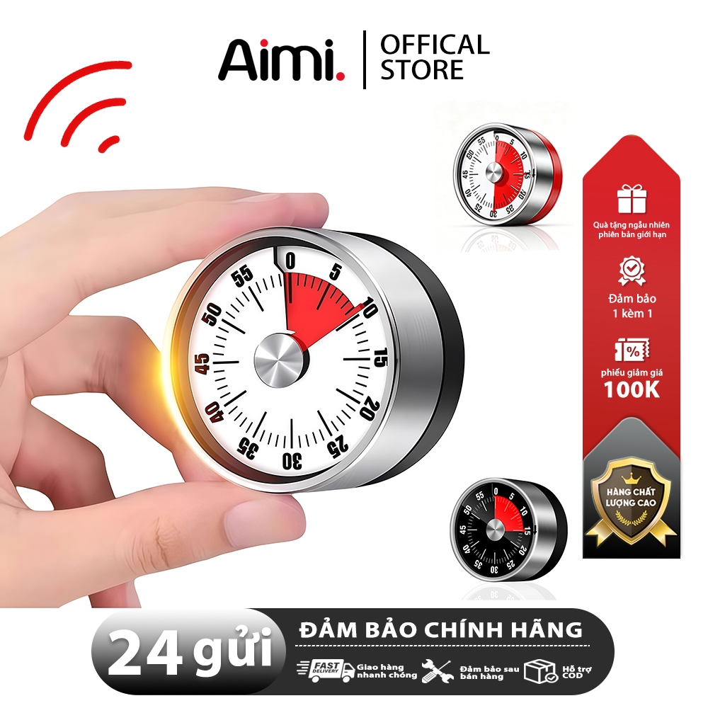 Đồng Hồ Hẹn Giờ Nhà Bếp > Hẹn Giờ Cơ Khí 60 Phút Có Chuông Báo Thức Lớn Mới