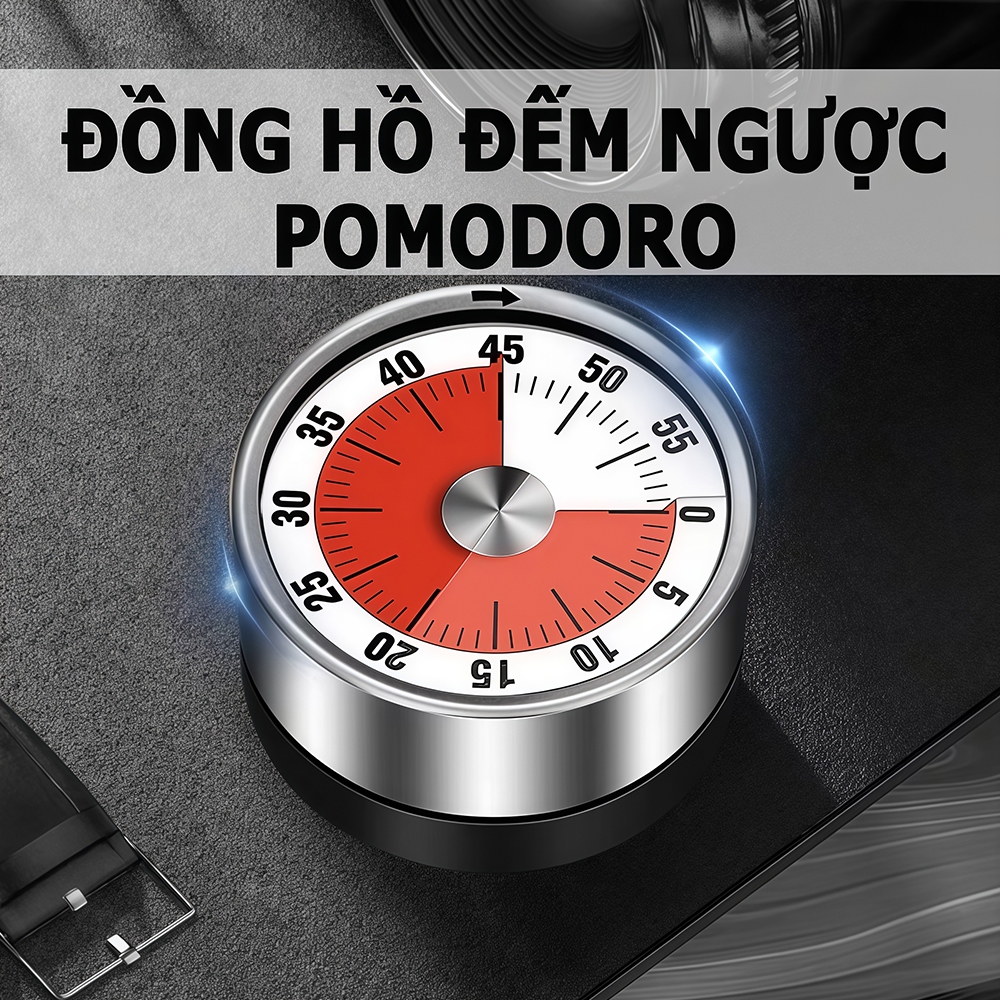Đồng Hồ Hẹn Giờ Nhà Bếp > Hẹn Giờ Cơ Khí 60 Phút Có Chuông Báo Thức Lớn Mới