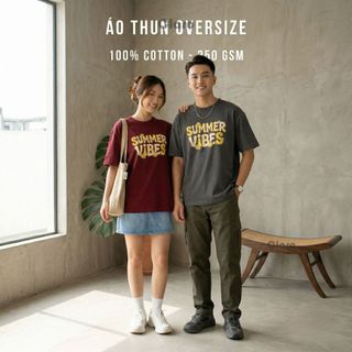 Áo Thun Nam Nữ, Áo Thun Basic Form Oversize Cổ Tròn SUMMER VIBE