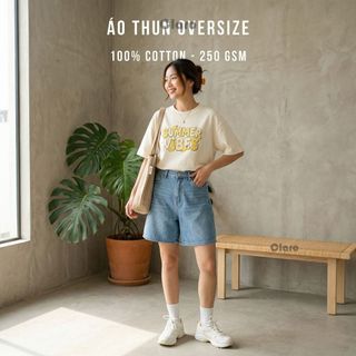 Áo Thun Nam Nữ, Áo Thun Basic Form Oversize Cổ Tròn SUMMER VIBE