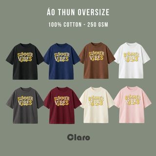 Áo Thun Nam Nữ, Áo Thun Basic Form Oversize Cổ Tròn SUMMER VIBE