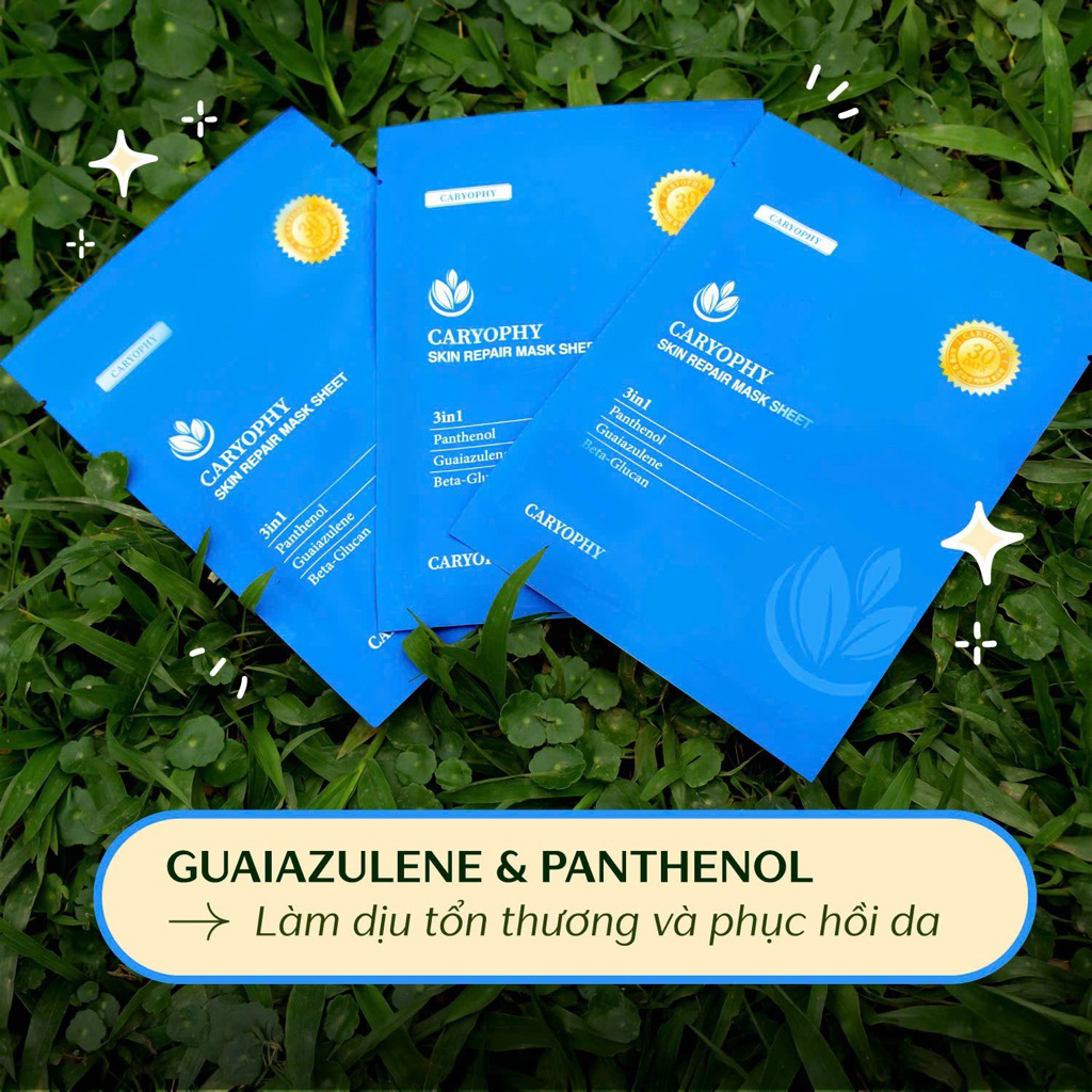 Mặt nạ Caryophy Skin Repair Mask Sheet (miếng lẻ) Phục hồi da Cấp ẩm chuyên sâu & Làm dịu da tức thì