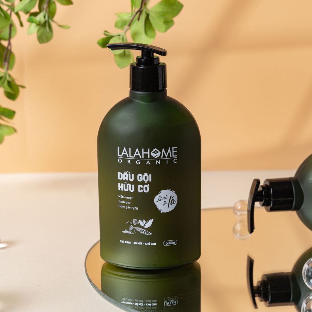(Hỏa tốc) Combo Dầu Gội - Xả Hữu Cơ LALAHOME 500ml, Hương Trà Xanh, Ngăn Ngừa Gàu, Rụng, Tóc Chắc Khỏe