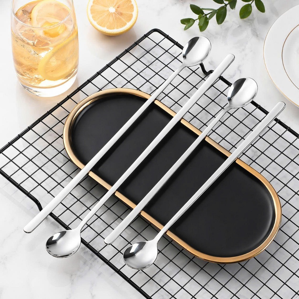( đá tròn ) Muỗng Cà Phê, Ăn Chè, Sinh Tố Bản Tròn Inox 304 Cao Cấp có 2 kích thước – Sang Trọng