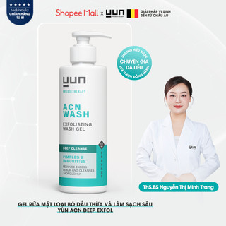 Gel rửa mặt loại bỏ dầu thừa và làm sạch sâu YUN ACN Deep Exfoliating Wash 150ml (ACN-02)