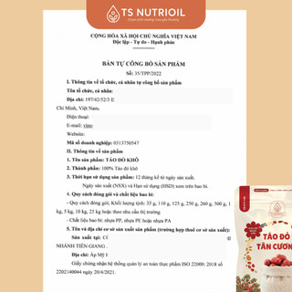 Táo Đỏ Tân Cương Chính Hãng TS Nutrioil - Hàng Loại 1 Chuyên Pha Trà, Chưng Yến, Hầm Gà