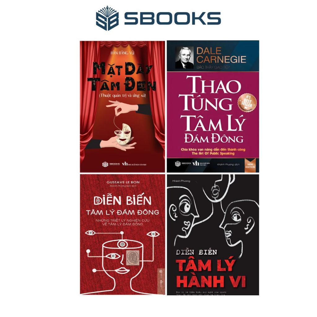 Combo 4 Cuốn Sách:  Mặt Dày Tâm Đen + Thao Túng Tâm Lý Đám Đông - Diễn Biến Tâm LÝ Đám Đông - Diễn Biến Tâm Lý Hành Vi