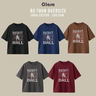 Áo Thun Nam Nữ áo phông unisex Oversize 100% Cotton Cao Cấp CLARO - Basketball