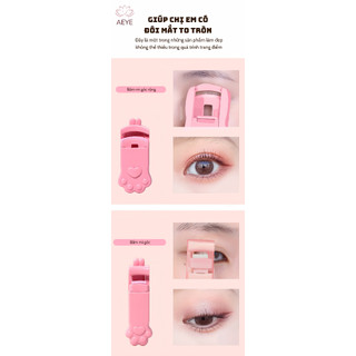 Combo 2 Món Uốn Mi - Dụng Cụ Bấm Mi (Kẹp Mi Góc Rộng + Góc Nhỏ) Tiện Lợi - AEYE-E003(B1-27)