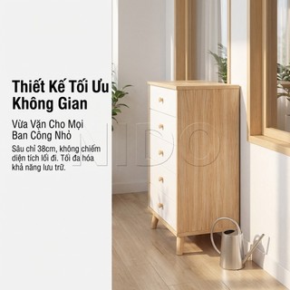 Nido Tủ Ngăn Kéo Tủ Decor 5 Hộc Gỗ MDF 1.2cm Cho Ban Công Khép Kín Góc Chill Nhỏ Gọn Hiện Đại