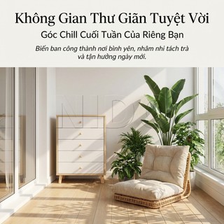 Nido Tủ Ngăn Kéo Tủ Decor 5 Hộc Gỗ MDF 1.2cm Cho Ban Công Khép Kín Góc Chill Nhỏ Gọn Hiện Đại