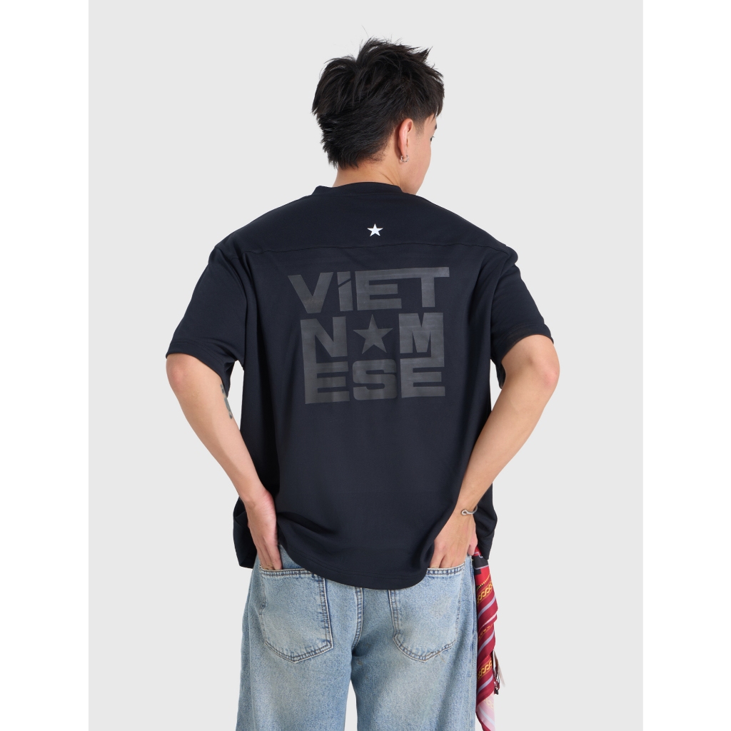 Áo phông unisex người lớn CANIFA S in chữ Vietnamese 30.4 form rộng oversize 5TS26S018