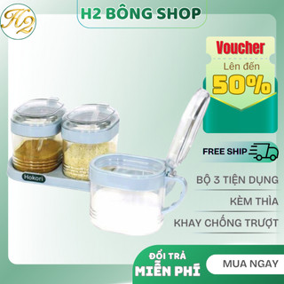 Bộ 3 Hủ Gia Vị Việt Nhật Kèm Thìa Cao Cấp 2936
