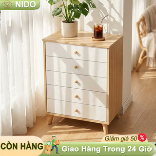 Nido Tủ Ngăn Kéo Tủ Decor 5 Hộc Gỗ MDF 1.2cm Cho Ban Công Khép Kín Góc Chill Nhỏ Gọn Hiện Đại