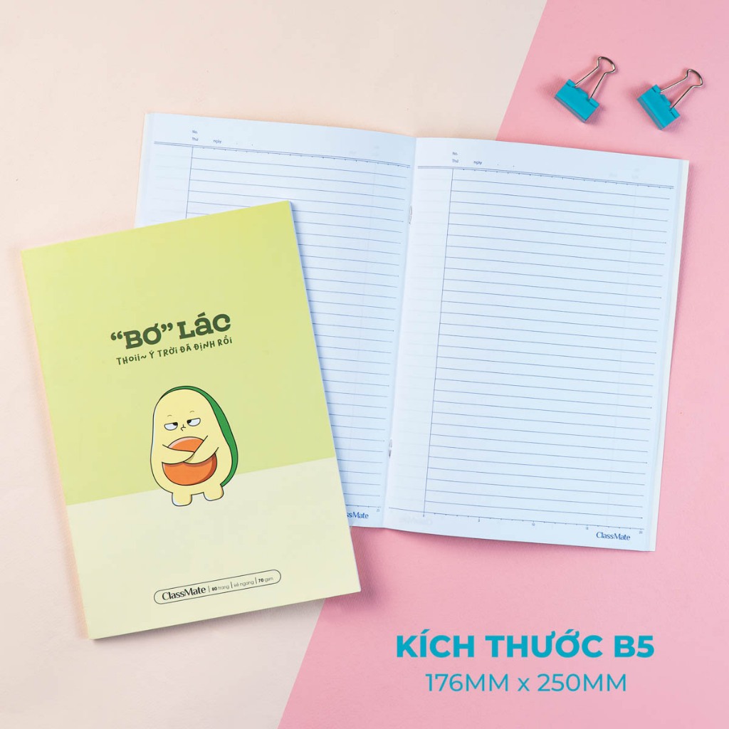 Vở Kẻ Ngang B5 Classmate 80 Trang, 70gsm Tập Sinh Viên Bìa Bơ, Vở Viết Bài, Ghi Chép Cho Học Sinh Sinh Viên NB5-08-0350