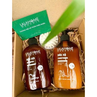 Combo Dầu Gội - Xả Hương Bưởi Sả Chanh LALAHOME ORGANIC 400ml, Ngăn Ngừa Gàu, Rụng, Tóc Chắc Khỏe