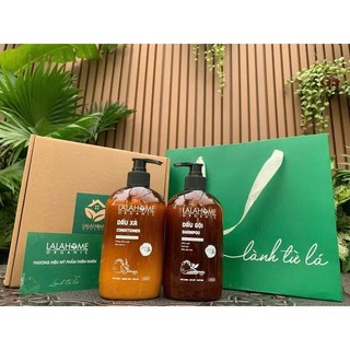 Combo Dầu Gội - Xả Hương Bưởi Sả Chanh LALAHOME ORGANIC 400ml, Ngăn Ngừa Gàu, Rụng, Tóc Chắc Khỏe