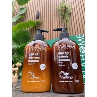 Combo Dầu Gội - Xả Hương Bưởi Sả Chanh LALAHOME ORGANIC 400ml, Ngăn Ngừa Gàu, Rụng, Tóc Chắc Khỏe