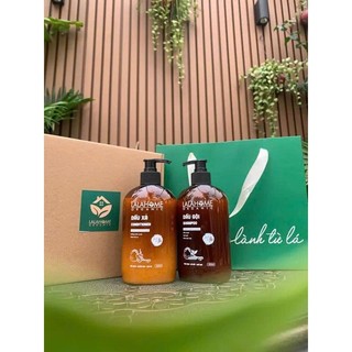 Combo Dầu Gội - Xả Hương Bưởi Sả Chanh LALAHOME ORGANIC 400ml, Ngăn Ngừa Gàu, Rụng, Tóc Chắc Khỏe