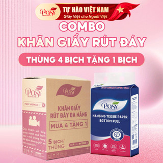 [OUTLET S4] COMBO THÙNG 5 BỊCH GIẤY RÚT ĐÁY ĐA NĂNG POSY 1280 TỜ 4 LỚP