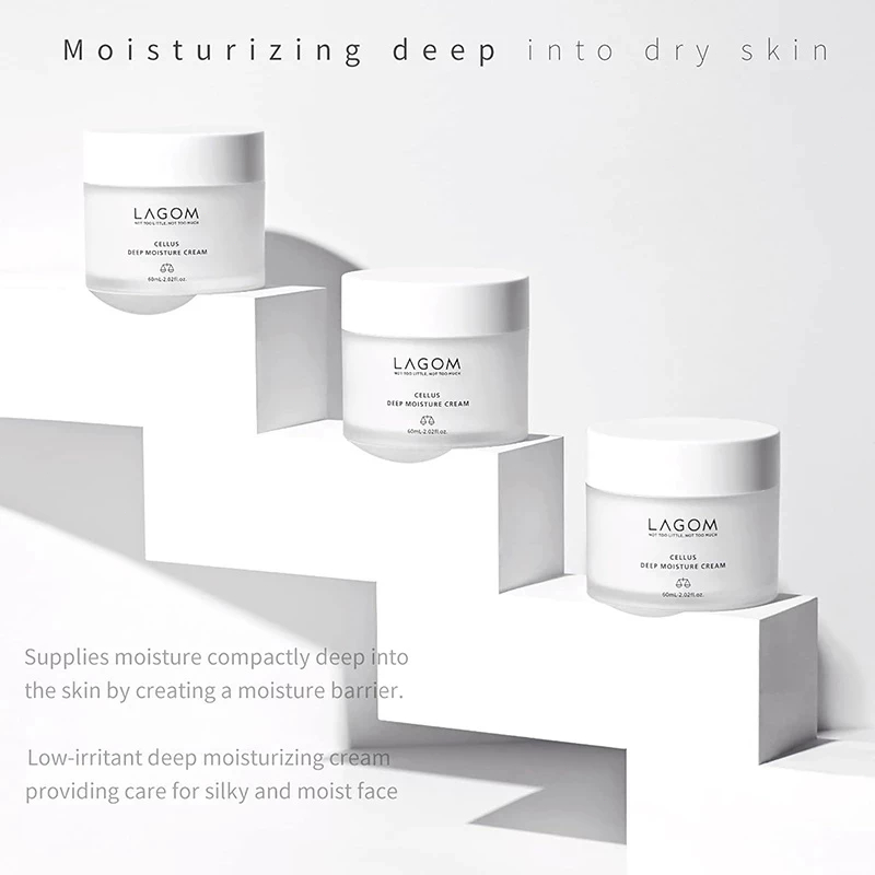 Kem dưỡng Lagom 60ml/Cellus Deep Moisture Cream cấp ẩm mịn da/cấp nước phục hồi da khô thiếu ẩm