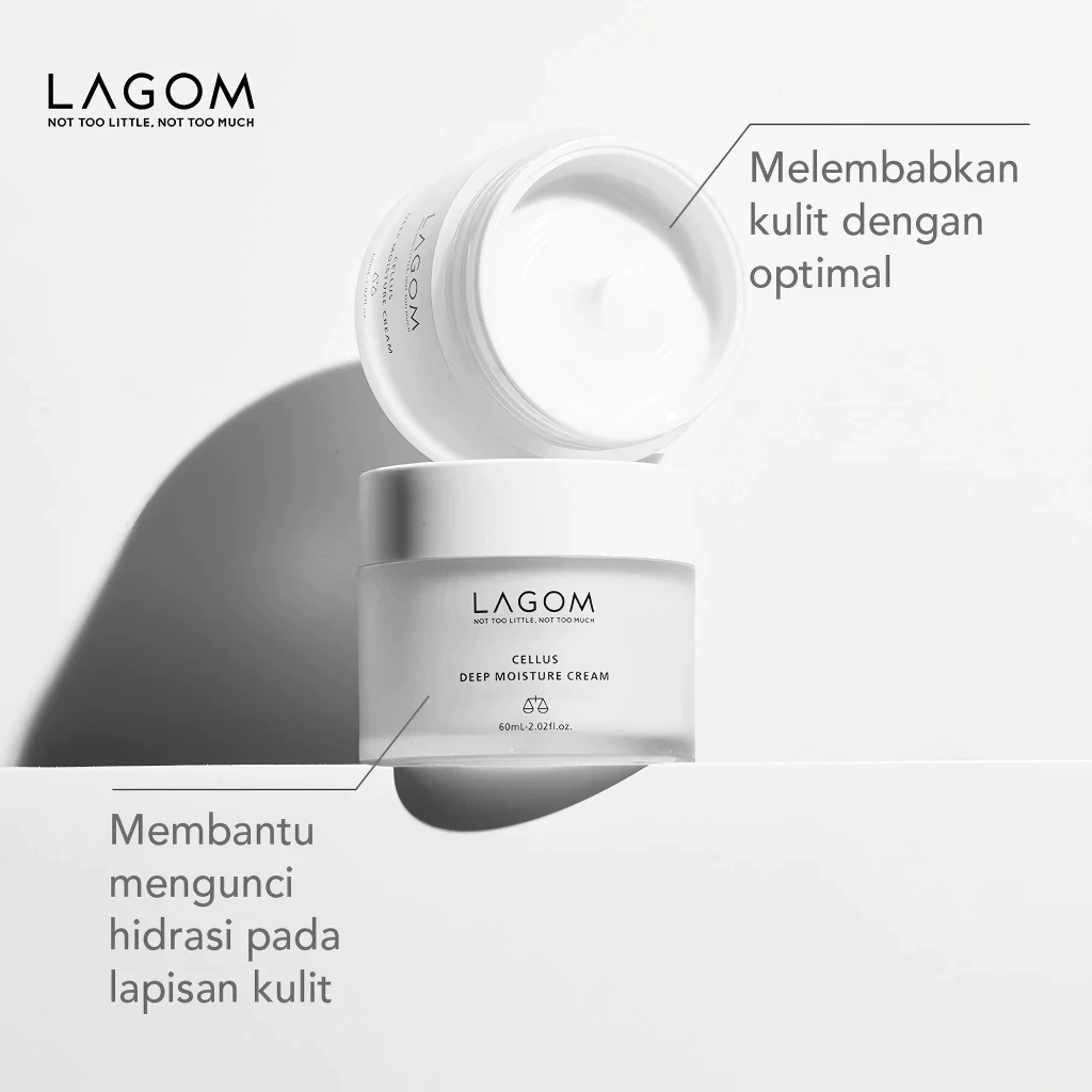 Kem dưỡng Lagom 60ml/Cellus Deep Moisture Cream cấp ẩm mịn da/cấp nước phục hồi da khô thiếu ẩm