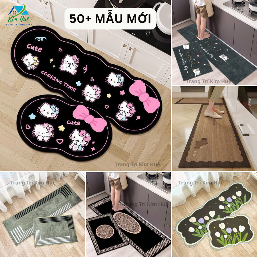 Thảm lau chân nhà Bếp chùi chân trải sàn hình thú phòng khách phòng tắm 3d chống trượt cao cấp đế cao su hút nước X02