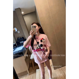 Áo Phông Mickey Kèm Charm Kẹp Tóc QC