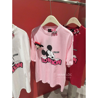 Áo Phông Mickey Kèm Charm Kẹp Tóc QC