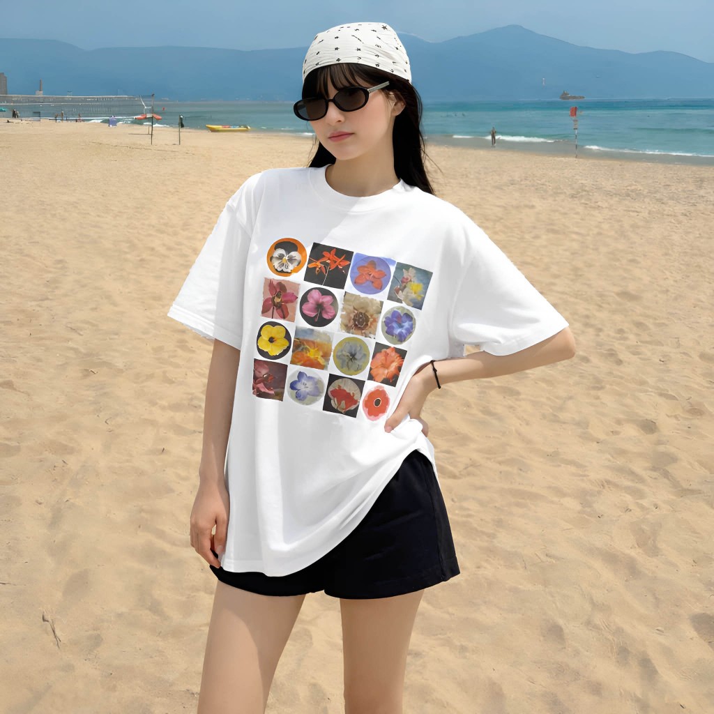 Áo Thun Boxi Ô Hoa Năng Động, Chất Cotton Mềm Mịn, Có Kèm Hình Thật.