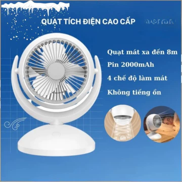 Quạt tích điện to điều hòa không khí, Quạt mini gấp gọn để bàn làm việc, văn phòng ký túc xá phòng ngủ phòng khách