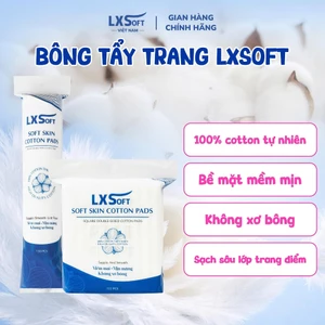 Bông tẩy trang LXSOFT 100% cotton cao cấp 3 lớp mềm mịn, DẬP VIỀN CHẮC CHẮN, không xơ bông
