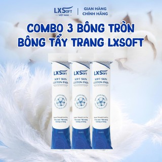 Bông tẩy trang LXSOFT 100% cotton cao cấp 3 lớp mềm mịn, DẬP VIỀN CHẮC CHẮN, không xơ bông