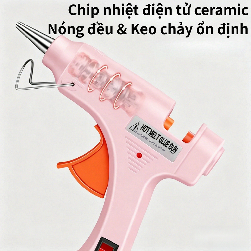 Súng keo nóng 20W gia dụng, dùng que keo 7mm, an toàn chống bỏng, chuyên dùng cho DIY thủ công & sửa chữa nhà cửa