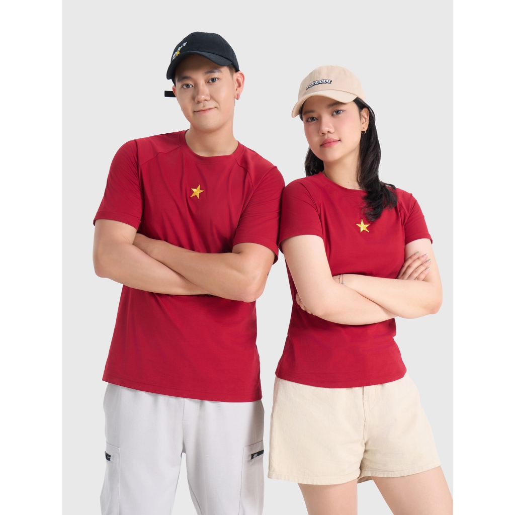 Áo phông nam CANIFA S áo thun form vừa in họa tiết Cờ đỏ sao vàng 8TS26S026