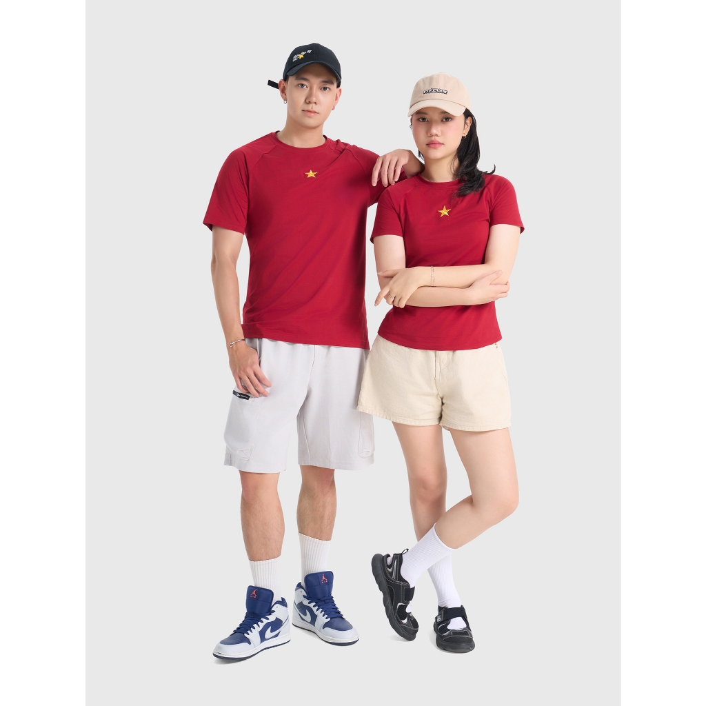 Áo phông nam CANIFA S áo thun form vừa in họa tiết Cờ đỏ sao vàng 8TS26S026