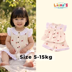 Bộ Cộc Tay Bé Gái Liena's Closet Chất Liệu Xô Muslin An Toàn Cho Bé Hè 2026 Phù Hợp Từ 5-15kg