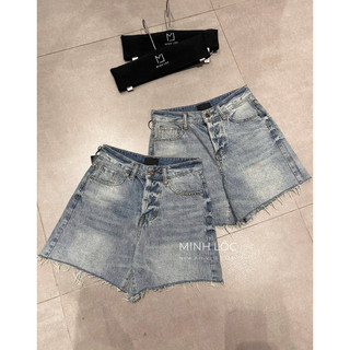 Quần Sooc Lửng Jeans Bò Rách Gấu QC