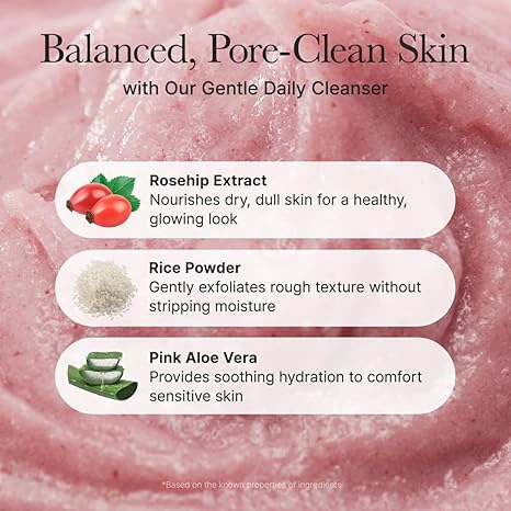 Sữa rửa mặt Arencia 120g/Rice Mochi Cleanser/Rosehip/Blue Hyssop/làm sạch sâu dưỡng ẩm mềm mịn da
