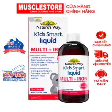 Siro Cho Bé Nature’s Way Kids Smart Multi + Iron (200ml), Bổ Sung Vitamin & Sắt Tăng Đề Kháng Cho Bé