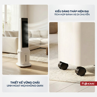 Quạt làm mát không khí hơi nước nhập khẩu Fujihome AC-17N điều khiển từ xa, tiện lợi, tiết kiệm điện