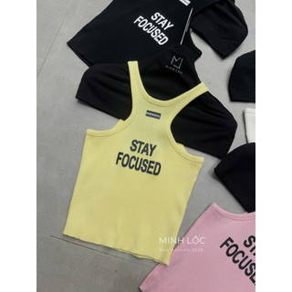 Áo Tanktop Stay Focused Croptop QC