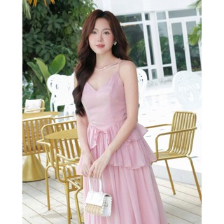 Đầm Nữ HOREW Hai Dây Maxi Phối Bèo Dễ Thương GOÛT DE JUN