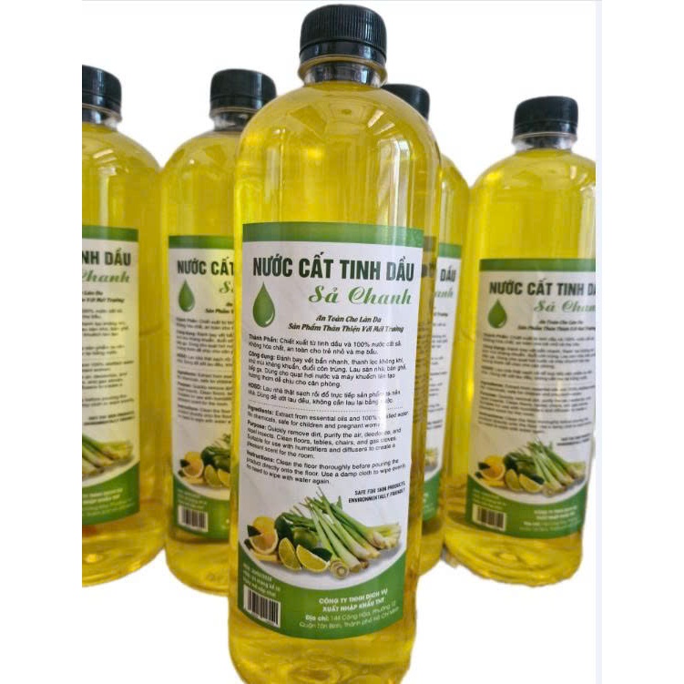 Combo 3 Chai Nước Lau Sàn Tinh Dầu Sả Chanh 1L – Khử Mùi, Diệt Khuẩn, Thơm Lâu, An Toàn Cho Gia Đình