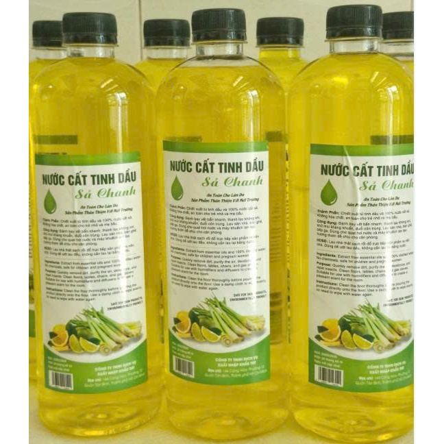 Combo 3 Chai Nước Lau Sàn Tinh Dầu Sả Chanh 1L – Khử Mùi, Diệt Khuẩn, Thơm Lâu, An Toàn Cho Gia Đình