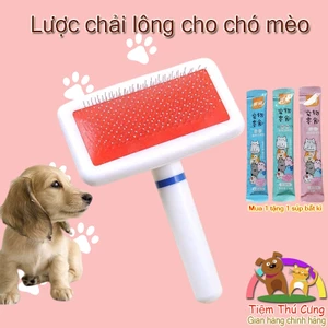 Lược Chải Lông Chó Mèo Đệm Đỏ Mặt Kim Gỡ Rối - Lược Lấy Lông Rụng Thú Cưng Cao Cấp Giá Rẻ