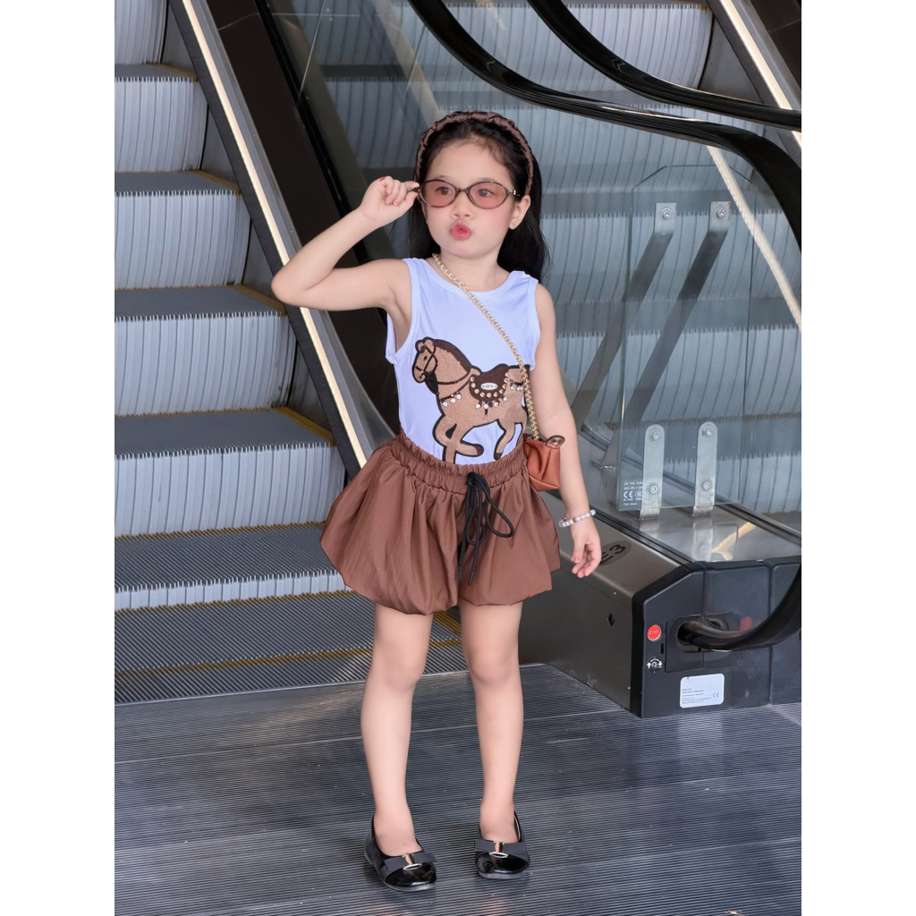 set thun ngựa khoét lưng xinh xắn , set cho bé thoải mái ( sunny baby house)
