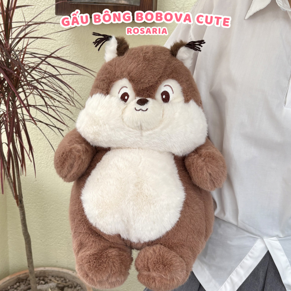 Gấu Bông Sóc Nâu 40cm Cute Cao Cấp – Gấu Bông Mềm Mịn Chính Hãng, Ôm Ngủ Cực Êm