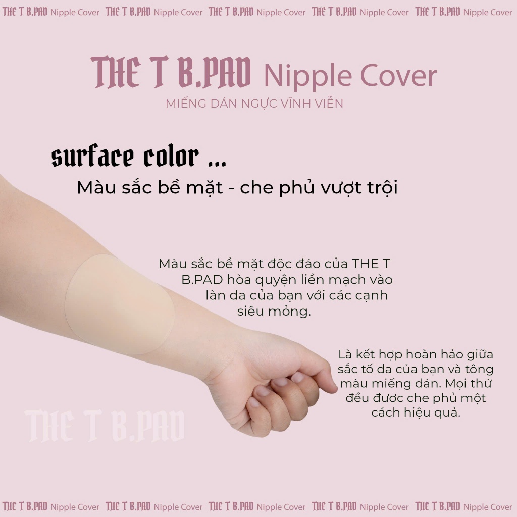 Combo 3 Đôi Miếng Dán Ngực The T B.Pad Cao Cấp, Chống Lộ, Tái Sử Dụng – Nipple Cover Hình Tròn 7.5cm Không Keo