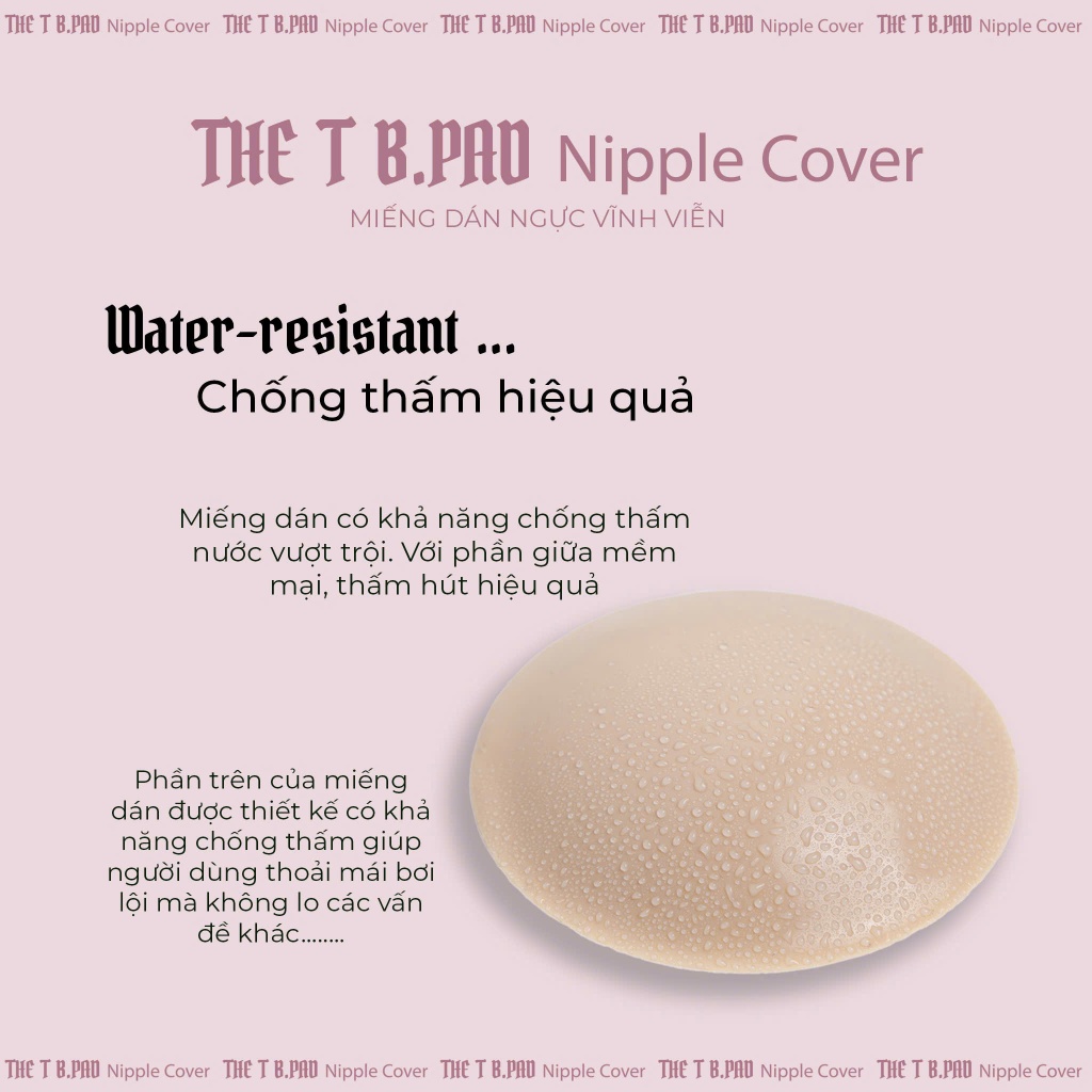 Combo 3 Đôi Miếng Dán Ngực The T B.Pad Cao Cấp, Chống Lộ, Tái Sử Dụng – Nipple Cover Hình Tròn 7.5cm Không Keo